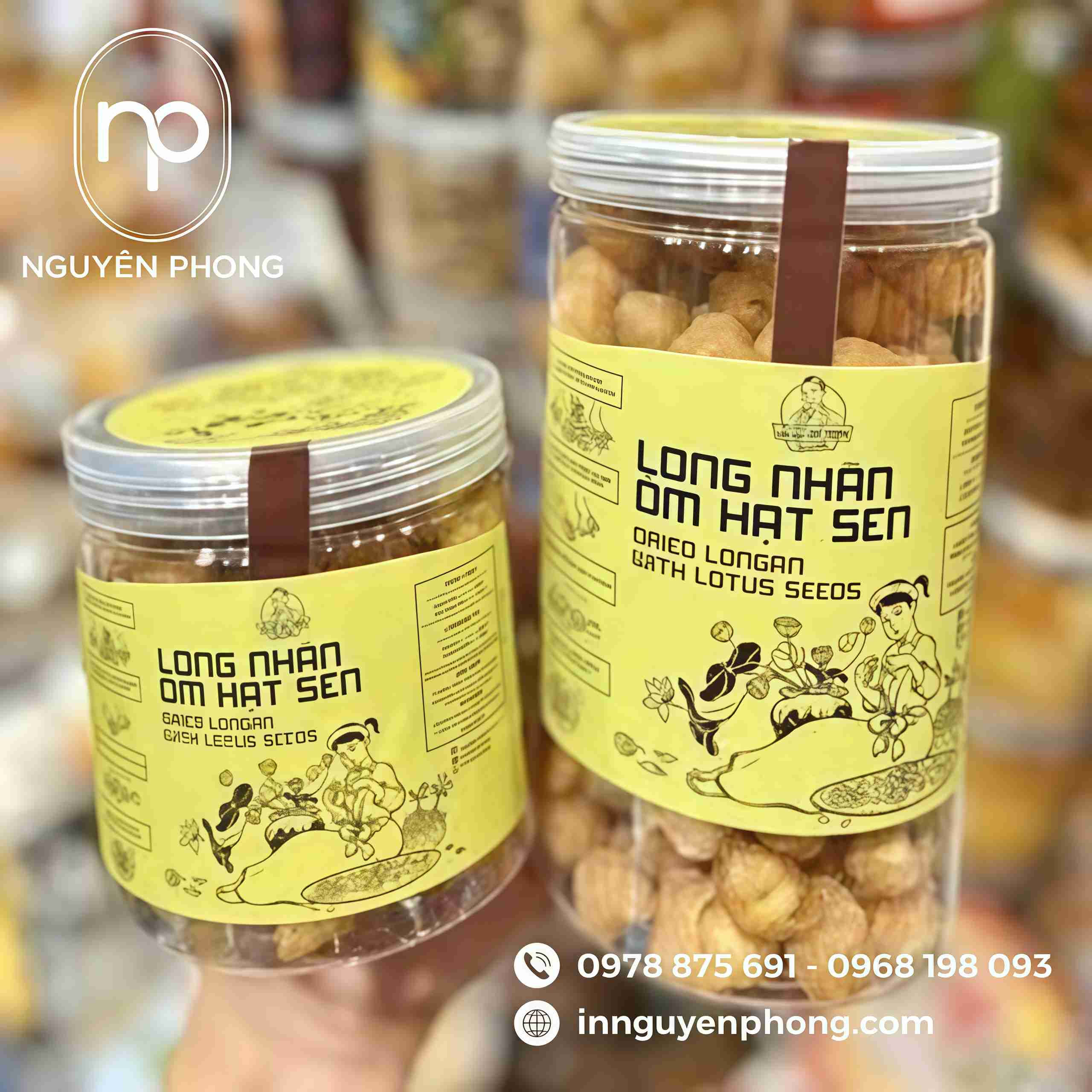 Mẫu tem nhãn hạt sen sấy thiết kế đẹp 